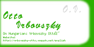 otto vrbovszky business card